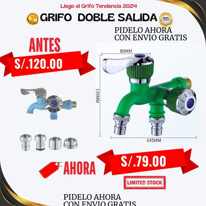 Grifo doble salida con control DUAL